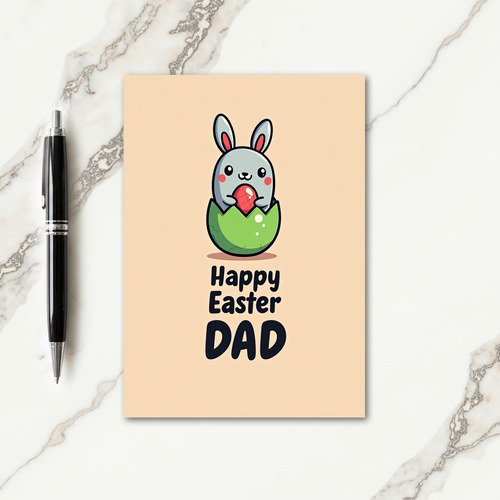 Happy Easter Dad Cute Bunny Card