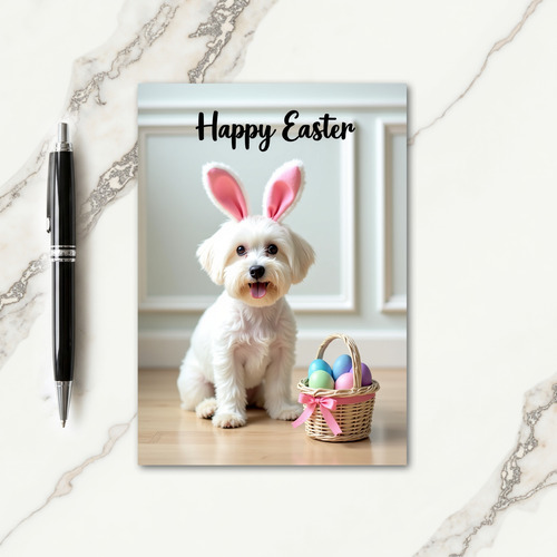 Happy Easter Dog Pattern Card