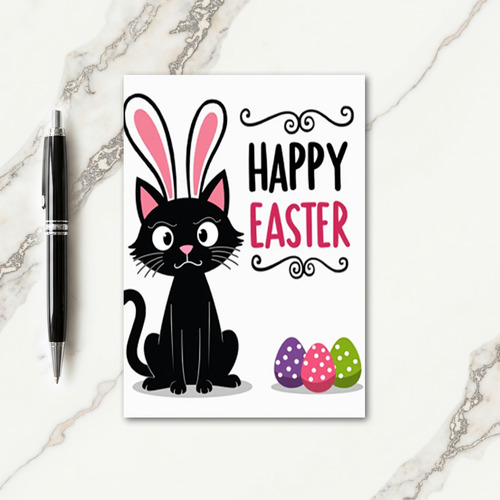 Happy Easter Feline Art Card