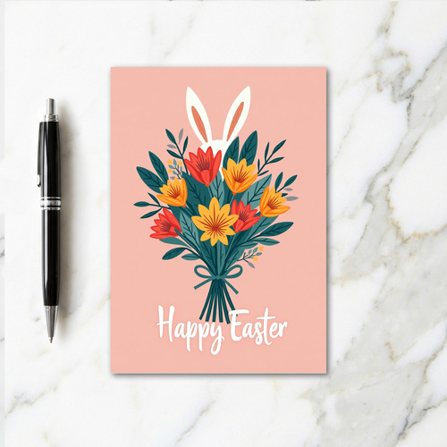 Happy Easter Floral Design Card