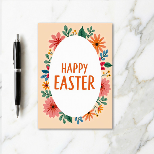 Happy Easter Floral Frame Card