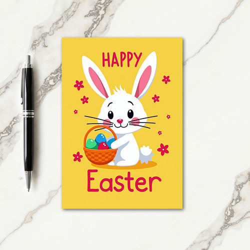 Happy Easter Floral Rabbit Card