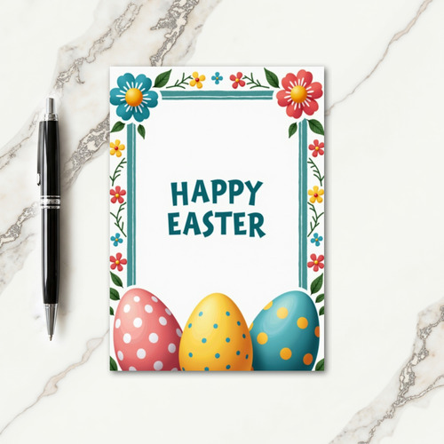 Happy Easter Floral Season Card