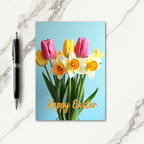Happy Easter Flower Bouquet Card