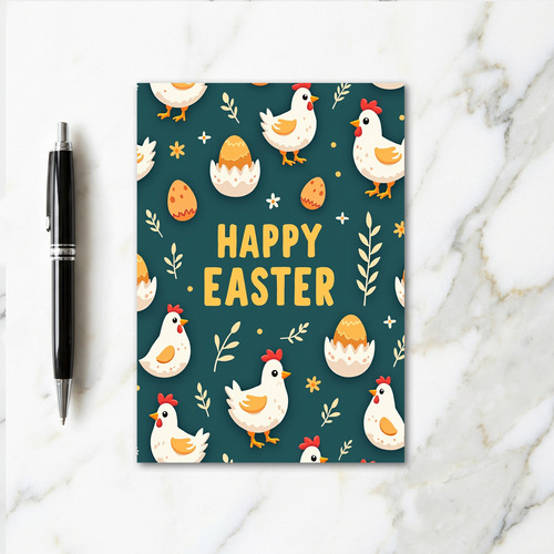 Happy Easter Fowl Pattern Card