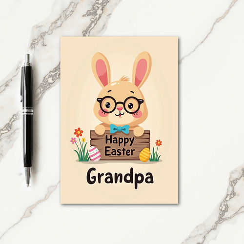 Happy Easter Grandpa Rabbit Card