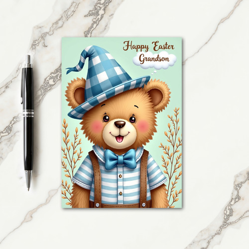 Happy Easter Grandson Bear Card