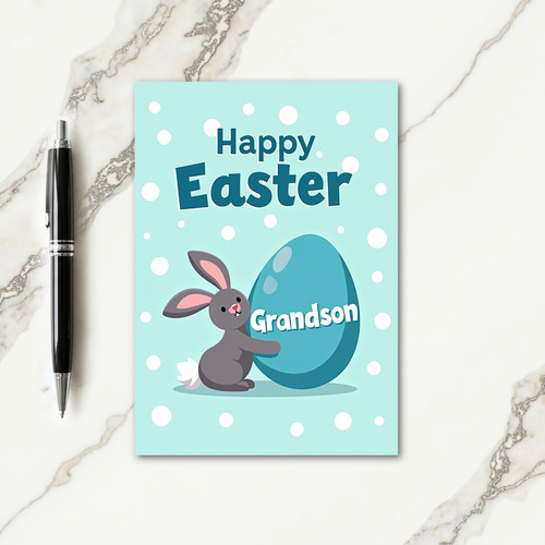 Happy Easter Grandson Bunny Card