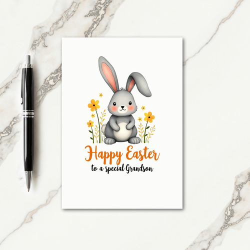 Happy Easter Grandson Hare Card