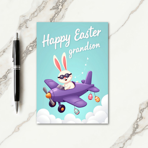 Happy Easter Grandson Plane Card