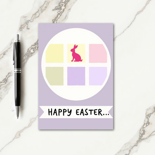 Happy Easter Hare Pastel Art Card