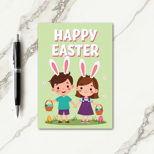 Happy Easter Oval Pattern Card