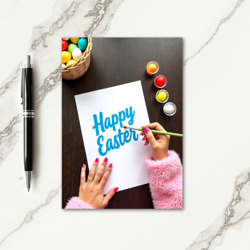Happy Easter Painting Hands Card