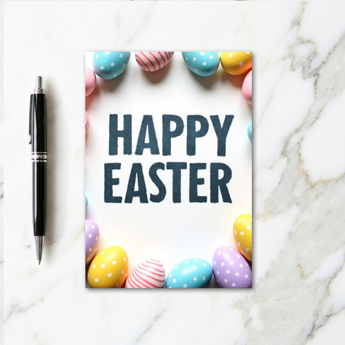 Happy Easter Pastel Egg Art Card