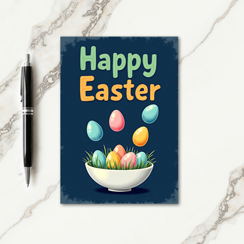 Happy Easter Pastel Eggs Card