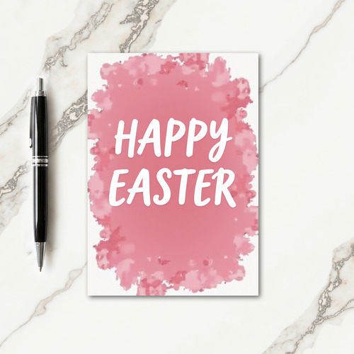 Happy Easter Pastel Pink Card