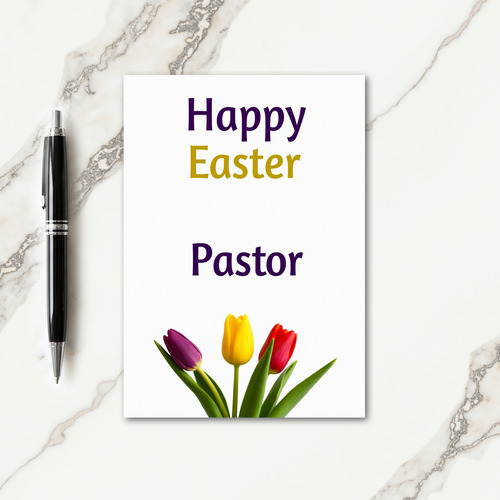 Happy Easter Pastor Floral Card