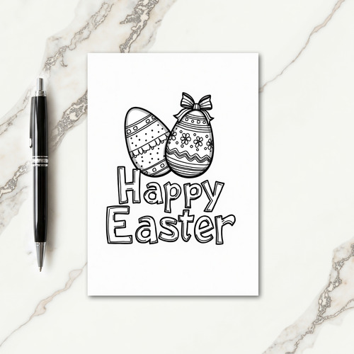 Happy Easter Pattern Egg Card