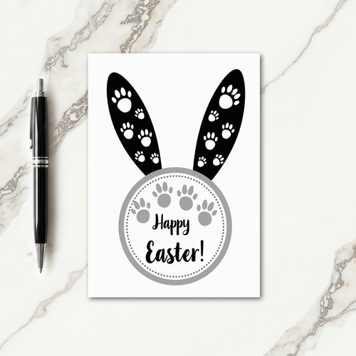 Happy Easter Paw Prints Card