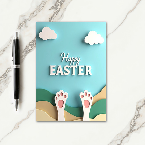 Happy Easter Paws Greeting Card