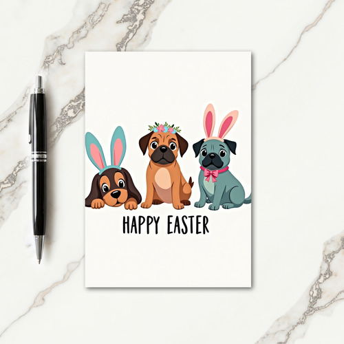 Happy Easter Puppy Friends Card