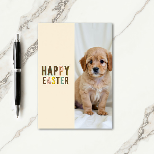 Happy Easter Puppy Photo Card