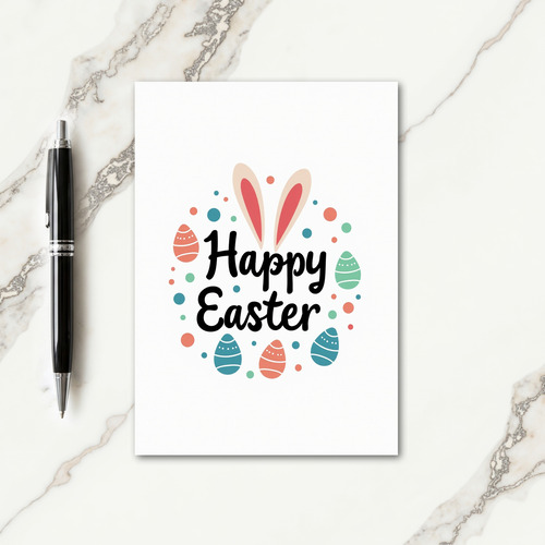 Happy Easter Rabbit Ears Card