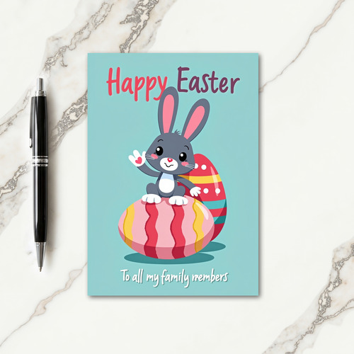 Happy Easter Rabbit Family Card