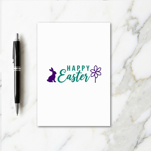 Happy Easter Rabbit Flower Card