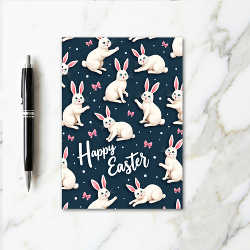 Happy Easter Rabbit Pattern Card