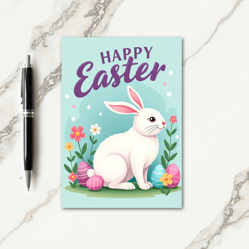 Happy Easter Rabbit Spring Card