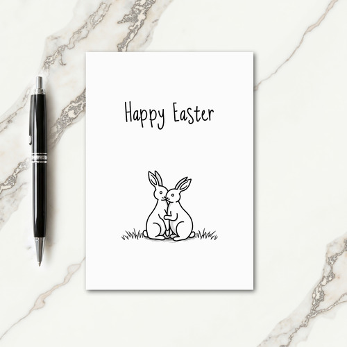 Happy Easter Rabbits Scene Card