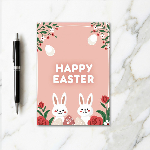 Happy Easter Rabbits Spring Card