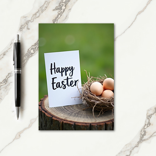 Happy Easter Rustic Scene Card