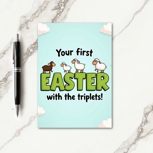 Happy Easter Sheep Family Card