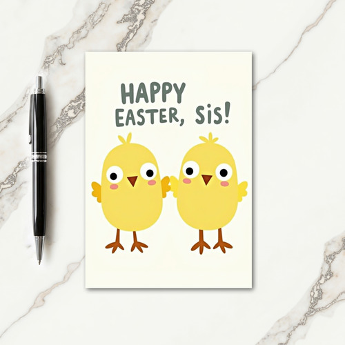 Happy Easter Sis Simple Bird Card