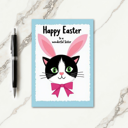 Happy Easter Sister Cat Card