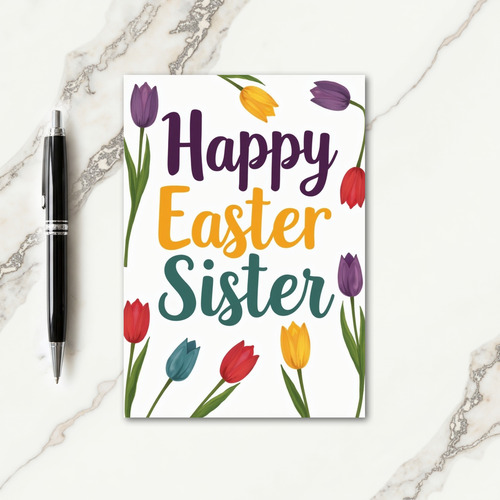 Happy Easter Sister Watercolor Card