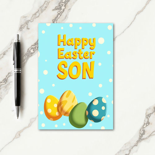 Happy Easter Son Polka Dot Card
