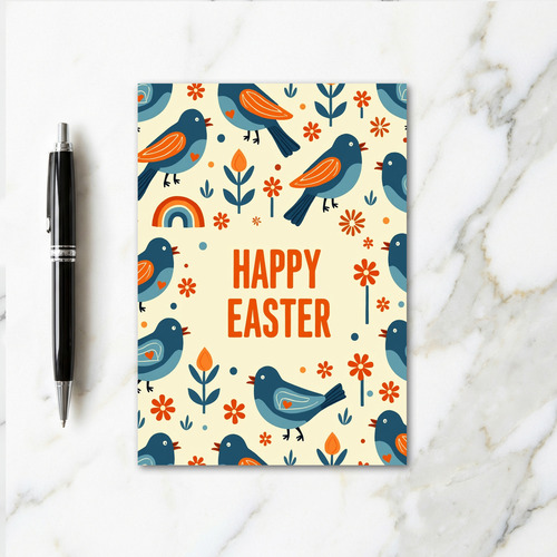 Happy Easter Spring Birds Card