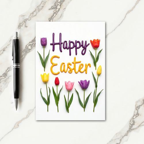 Happy Easter Spring Flower Card