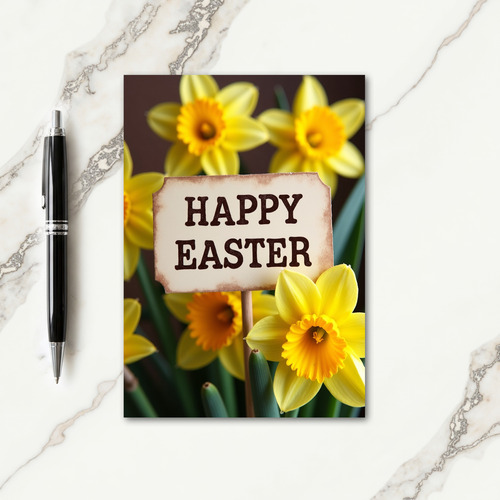 Happy Easter Spring Flowers Card