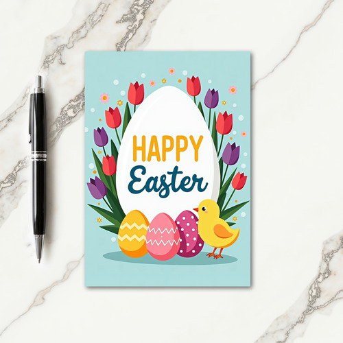 Happy Easter Springtime Egg Card