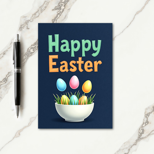 Happy Easter Springtime Eggs Card