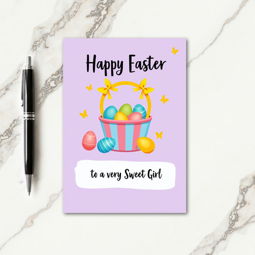 Happy Easter Sweet Girl Card