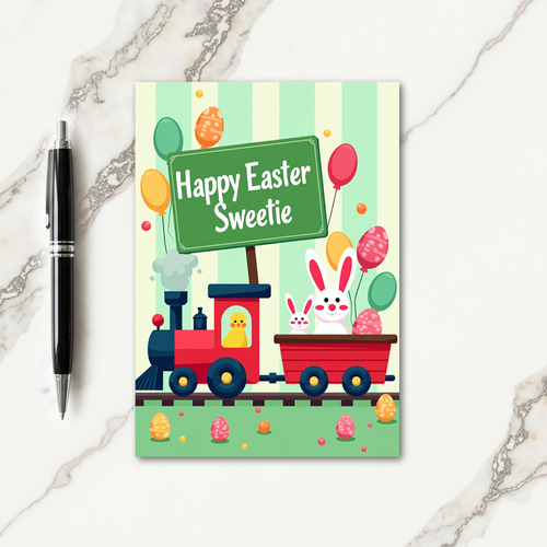 Happy Easter Sweetie Train Card