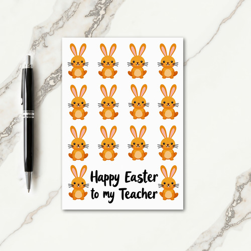 Happy Easter Teacher Bunny Card