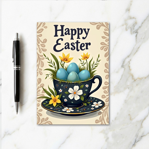 Happy Easter Teacup Spring Card
