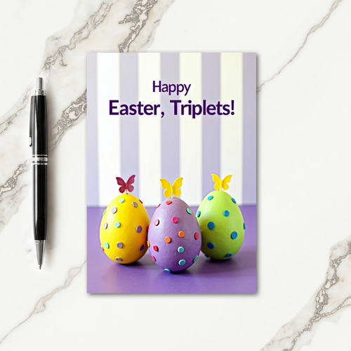 Happy Easter Triplets Card