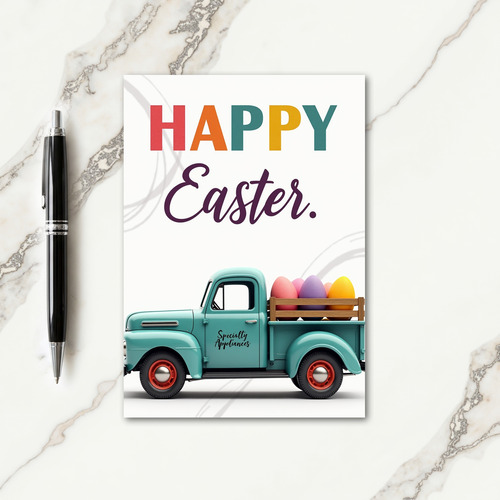 Happy Easter Truck Scene Card